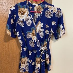 Floral Peplum Blouse
